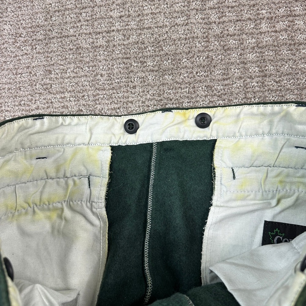 Vtg Codet Mens Forest Green Wool Blend Outdoor Hunting Pants 38x33 Made in CAN - Picture 7 of 9